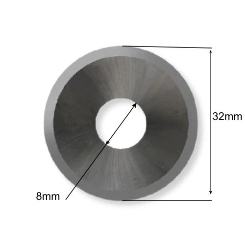 Dimensions of rotary knife P945 like Zund Z52/Z53 Ø32mm - Sollex