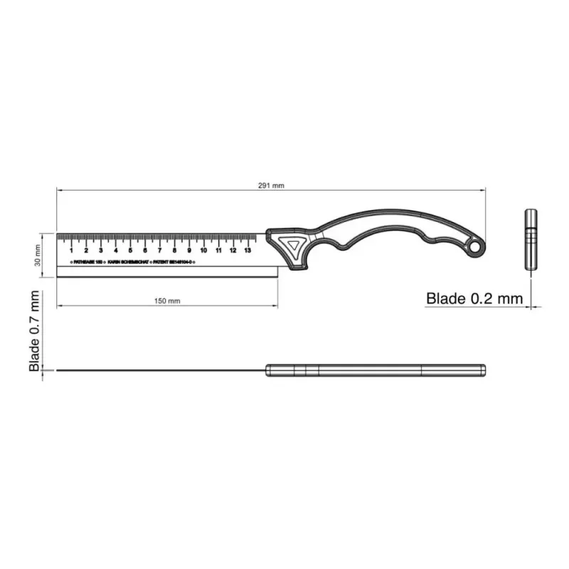 Pathease patologkniv 150 för patologer - mått - Sollex