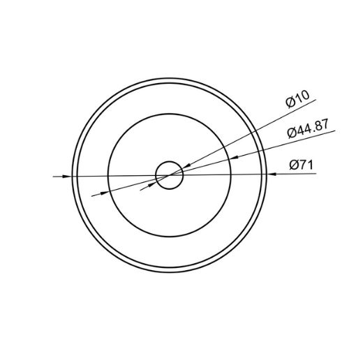 Sollex Circular knife Ø71mm R71 71x10x1.3mm - Sharp grinding - Drawing