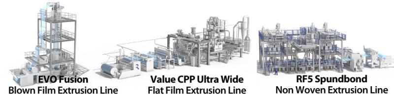 Reifenhauser EVO Fusion, Value CPP ultra wide, RF5 spundbond extruder lines - sollex