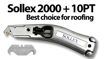 Takkniv 2000 och krokblad med titanbeläggning 10pt för proffs - Skär takpapp - Sollex
