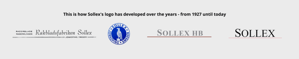 how Sollex logo has developed over the years from 1927 to 2021