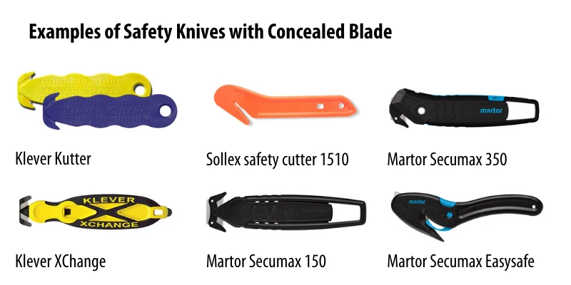 säkerhetsknivar med dolda knivblad - sollex