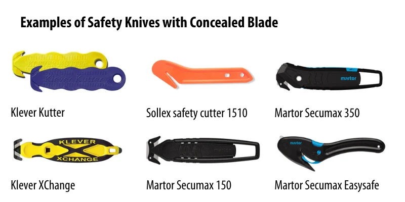 säkerhetsknivar med dolda knivblad - Sollex