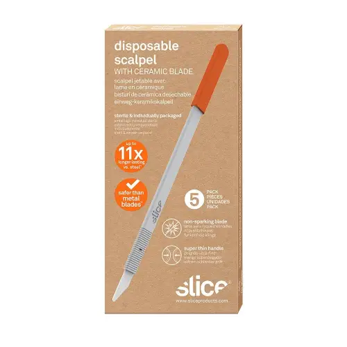 Slice Scalpel 10574 with ceramic disposable blades in a packaging