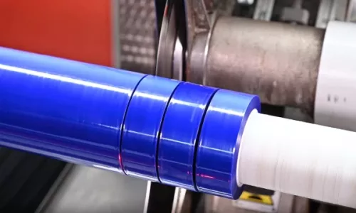 Rotary slitter rewinders use rotary circular knives to cut the tape - Sollex