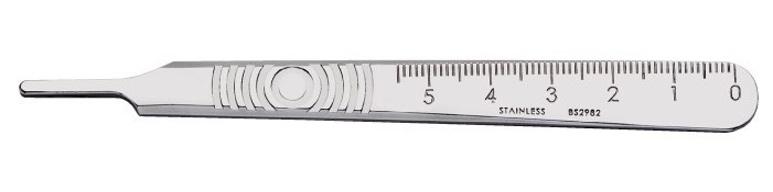 Swann-Morton SM3 surgical scalpel handle in stainless steel - Sollex