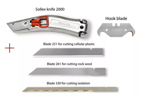 Utility blades to be used with Sollex 2000 universal knife - Cut insulation and mineral wool - Sollex