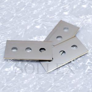 Durable industrial razor blades three-hole blades straight with titanium coated cutting edges for slitting plastic - Sollex