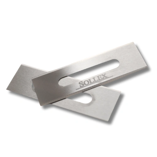 Lame de rasoir à fente Sollex 5C 0.40 mm en céramique pour la découpe de films plastiques souples et de feuilles métalliques