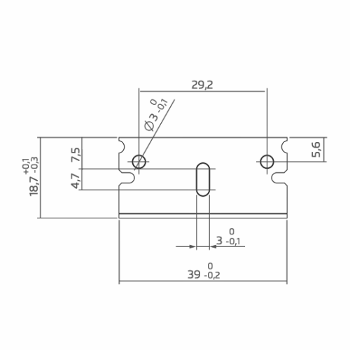 Dessin du Sollex 62UB Lame de racloir à simple tranchant sans renfort