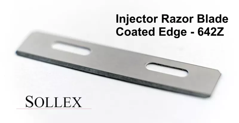 Sollex 642Z injector blade with coated zero friction cutting edge to cut web material