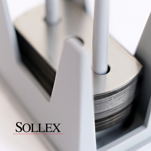 SOLLEX three-hole blade with rounded corners in the package for cutting plastic film foil - knives for industries