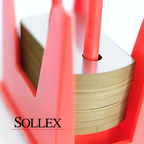 Sollex titanium coated industrial razor blade rounded corners sharp 3 three holes for cutting film, foil