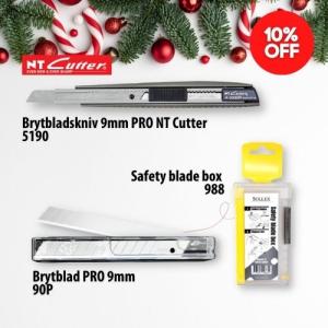 Sollex Christmas offer -10% on utility knives, utility blades, safety blade box