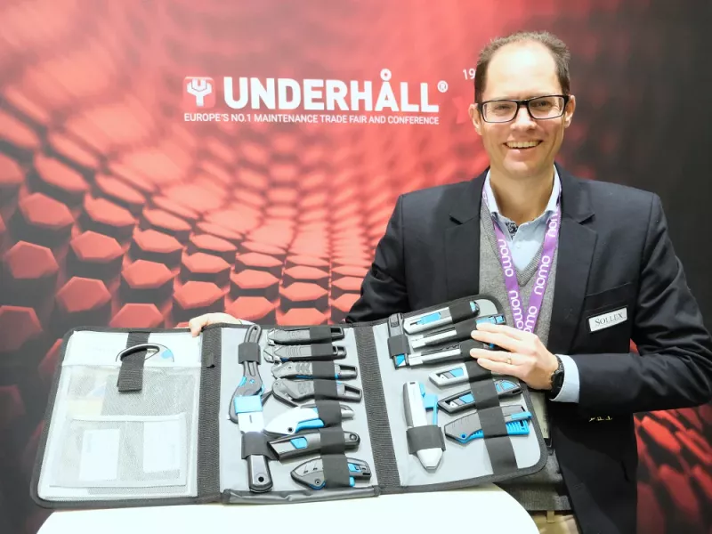 Johan Falk VD för Sollex besöker Underhållsmässan i Göteborg den 12-15 mars 2024.