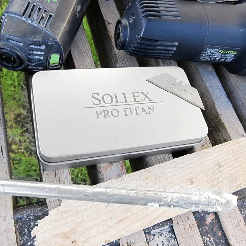 Trapezoidal blade 975PT from Sollex for professional users in a metal case