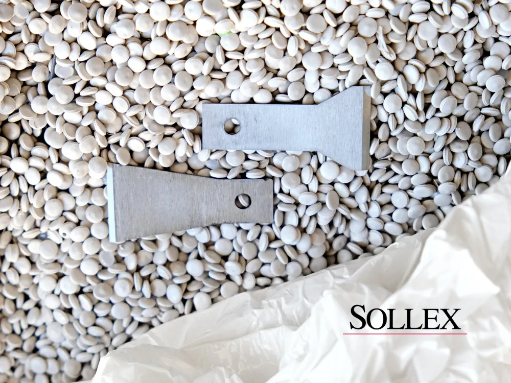 Couteaux de granulateurs et lames de pelletiseurs pour EREMA Sollex pelletsknivar för Eremas pelletiseringssystem