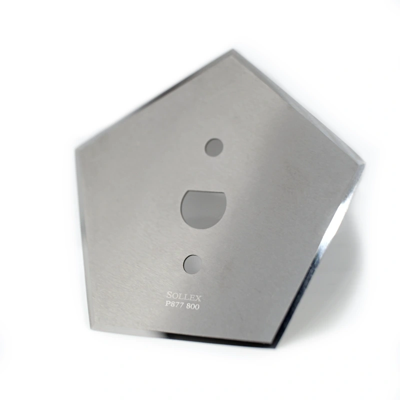 Sollex 5-sidig femkantig pentagon maskinkniv P877 för Windmöller & Hölscher, Starlinger och ad Star Sack-linjer