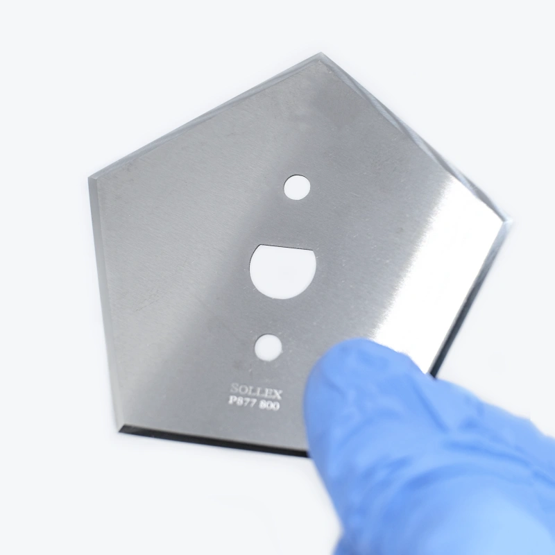 Sollex 5-sidig femkantig maskinkniv P877 för Windmöller & Hölscher, Starlinger och ad Star Sack-linjer