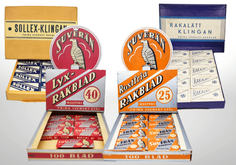 Sollex razor blades - Klingan, Rakalätt, Suverän brands- History of Sollex