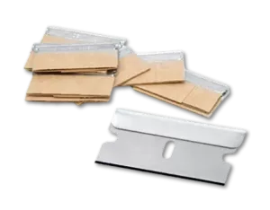reinforced one cut edge razor blade is wrapped in waxed carton paper for safe and better storage - Sollex
