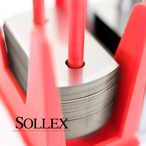 Sollex industrial razor blade with rounded corners for cutter slitter rewinder to cut plastic film, foil