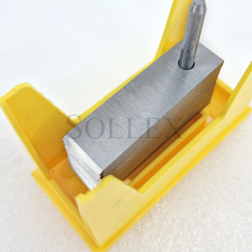 L13 die face cutting knives in the packaging for Munchy, EREMA pellet machines - Sollex