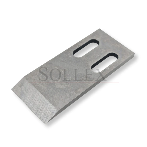 Lame de granuleur P848 avec 2 trous pour le recyclage et la granulation du plastique - Vue de côté - Sollex