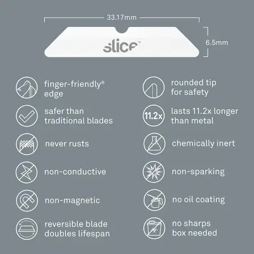 Slice Box Cutter blade 10404 with rounded tip and its description