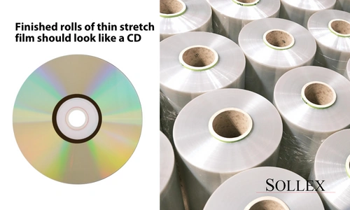 Finished rolls of thin stretch film should look like a CD disk when viewed from the side - Sollex blog