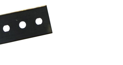 Black Straight blade from Sollex with three holes made of solid ceramic material
