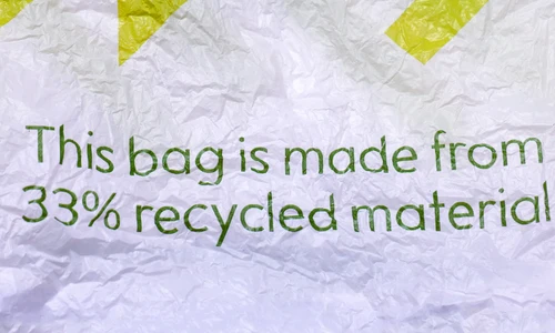 the bag is made from recycled plastic material - sollex blog