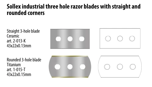 Sollex Three hole razor blades (straight or rounded corners) - Sollex blog