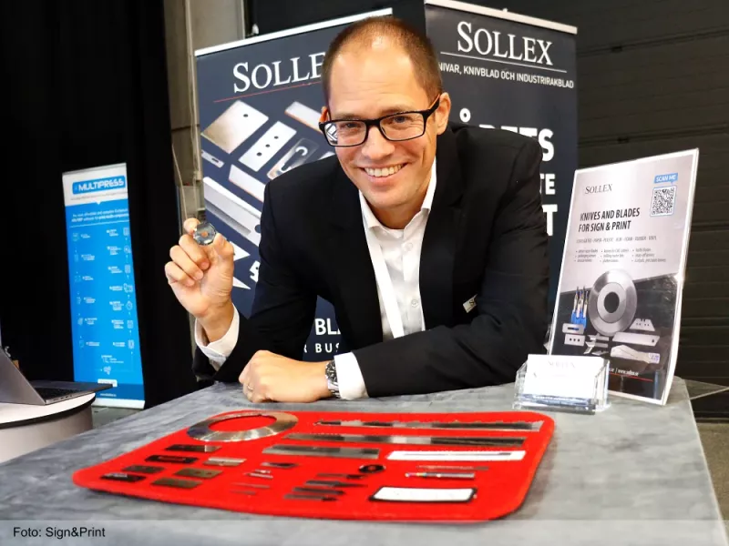 Johan Falk Sollex VD på Sign & Print 2024 i Odense Danmark