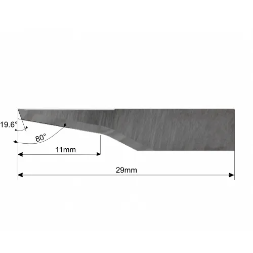Drawing of oscillating knife ZUND Z104 5221104 of solid tungsten carbide - Sollex machine knives