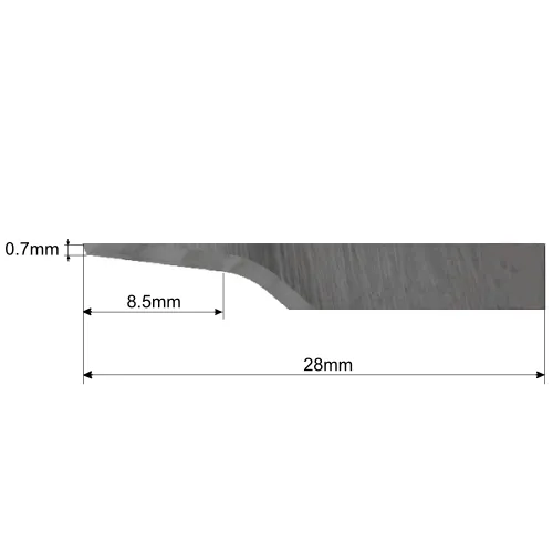 Ritning av en oscillerande plotterkniv Zund Z204 5221187 - Sollex maskinknivar