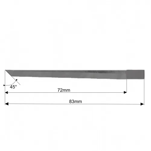 Drawing of a Zund CNC knife blade Z606 5210312 - Sollex machine knives