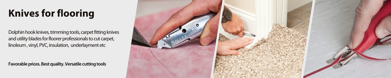 Couteau Dolphin, couteau pour rogner les barres thermosoudées, autres outils de coupe pour revêtements de sol pour couper moquette, linoléum, tapis - Sollex