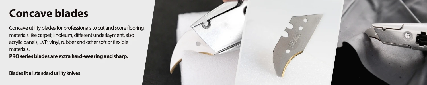 Lames utilitaires concaves à crochet pour professionnels, parqueteurs, construction, artisanat avec revêtement en titane, extrêmement tranchantes et durables - Sollex