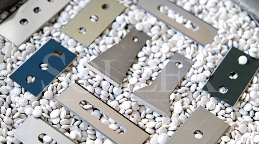 Sollex industrial razor blade for slitting plastic film and pelletizer blade for recycling plastic & plastic film