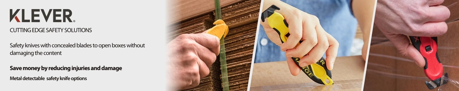 Couteaux de sécurité Klever avec lames dissimulées pour ouvrir les boîtes sans endommager leur contenu - Sollex