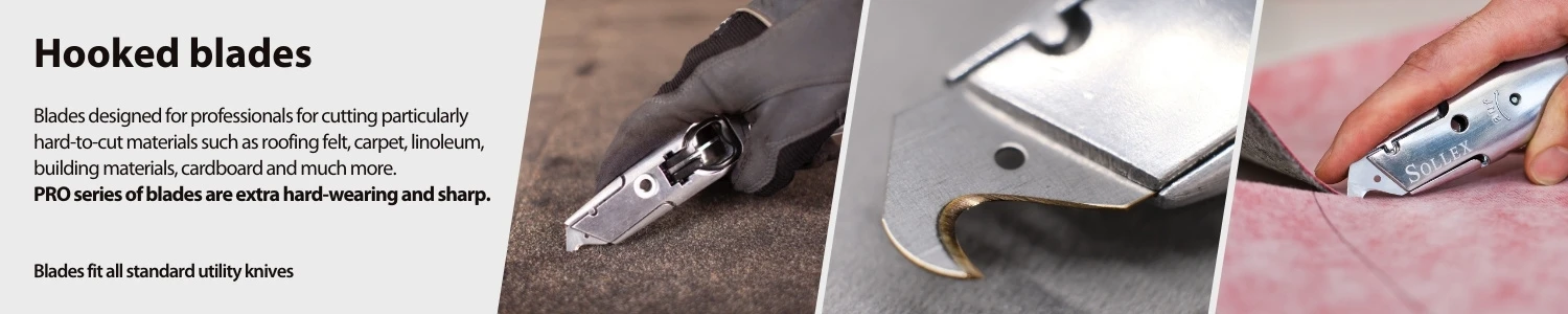 Lames utilitaires crochet pour toiture, bâtiment, artisanat avec revêtement titane, extrêmement tranchantes et durables - Sollex