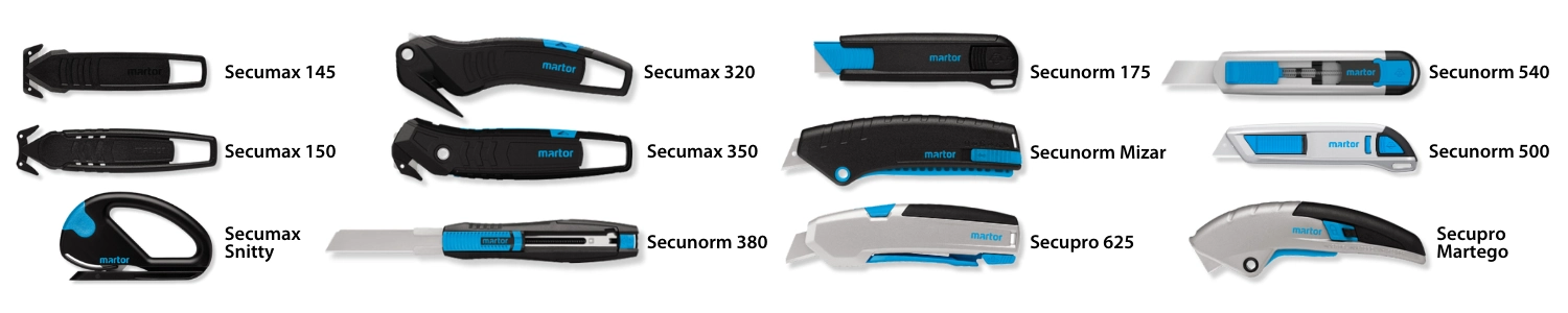 Martor knivar Secumax 145, 150, 320, 350, Snitty 43037, Secunorm 175, 380, 500, 540, Mizar, Secupro Martego, 625 - Sollex