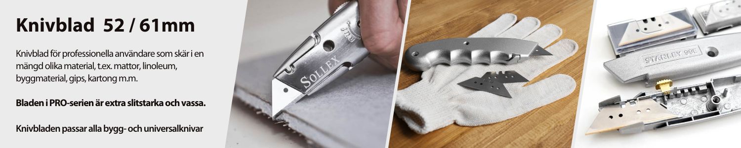 Långa knivblad för att skära mineralull, stenull, isolering – Sollex kategori SV