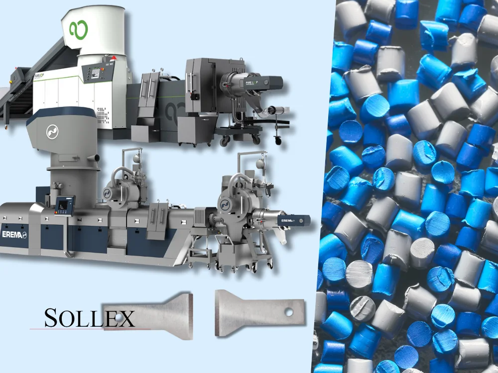Pelletizer Knives for PURE LOOP and EREMA Recycling Systems | Sollex