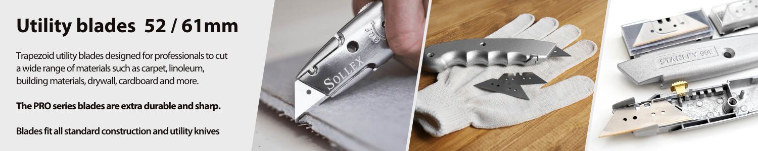 Long utility blades to cut mineral wool, rock wool, insulation – Sollex category ENG