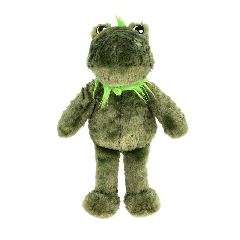Dogman CozyFrog är en plyschleksak med pipljud