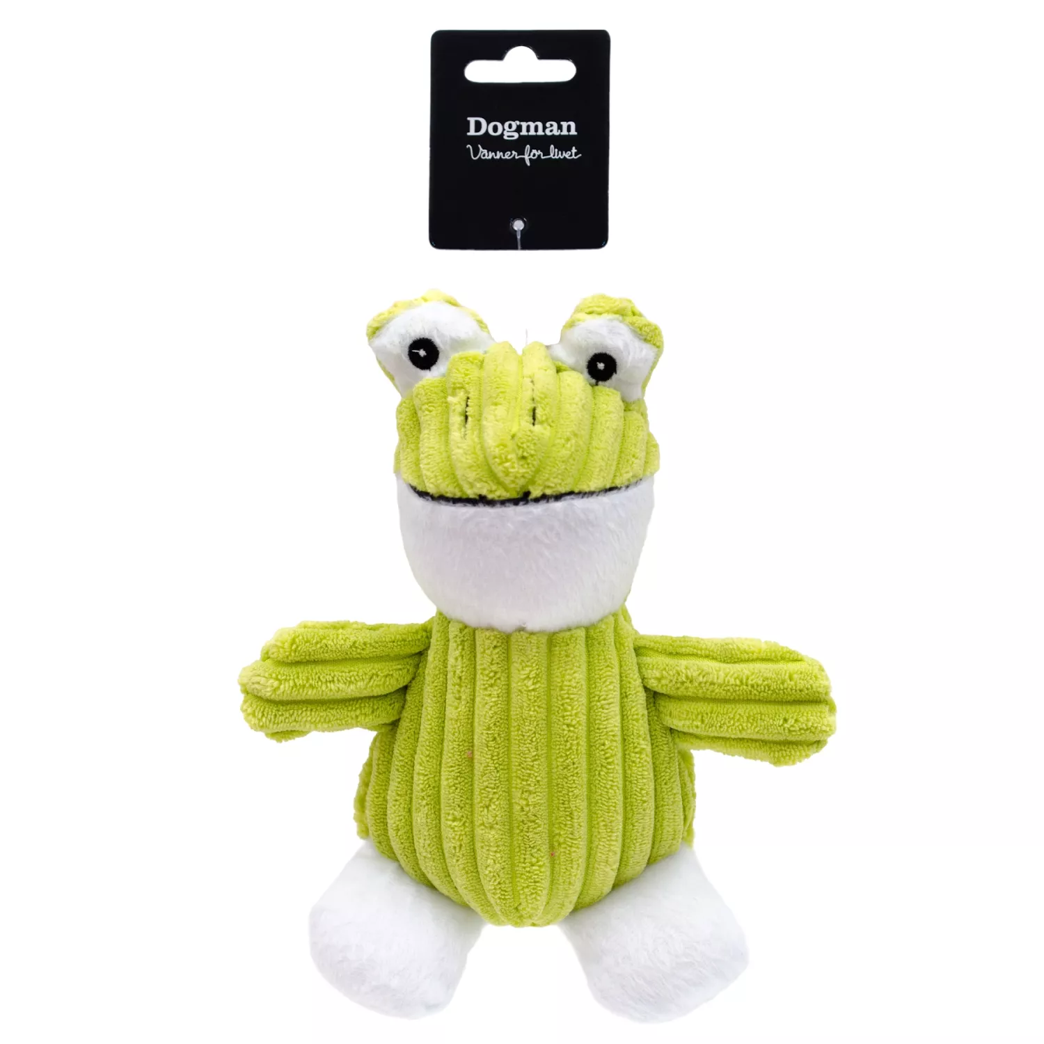 Klassisk hundleksak i manchestertyg och plysch med pip i roliga färger. Levereras i någon av färgerna på bild.  Längd: 23cm