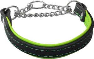 Alac läderhalsband i svart och grön färg